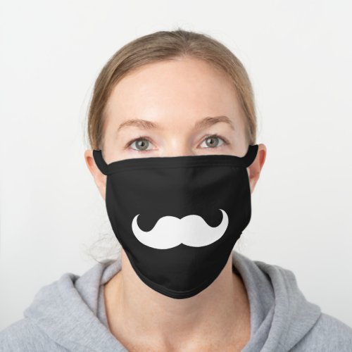 Mustache Black Cotton Face Mask