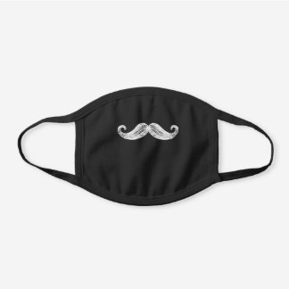Mustache Black Cotton Face Mask