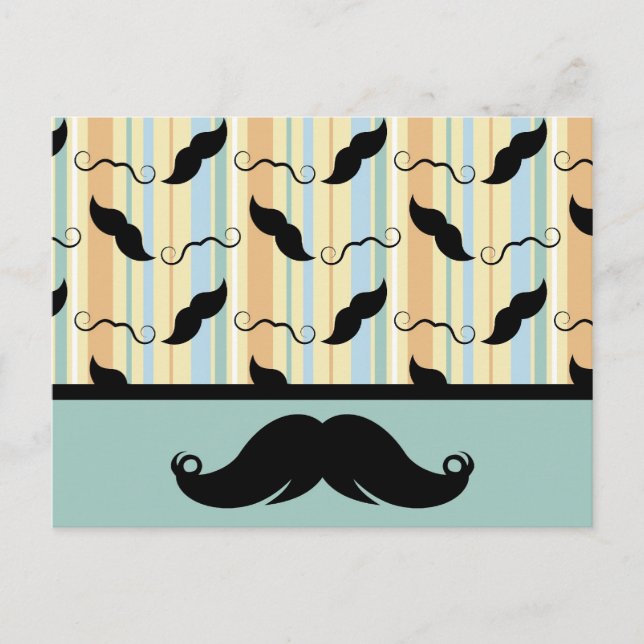 Mustache, Black Handlebar, Gift for Dad! Postcard (Front)