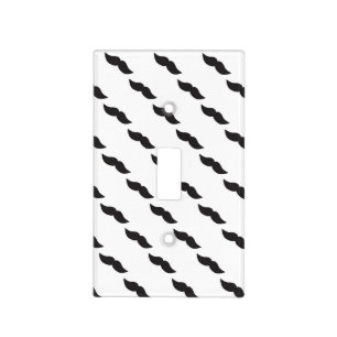 Mustache Black & White Light Switch Cover Decor