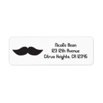 Mustache Black & White Modern Address Labels