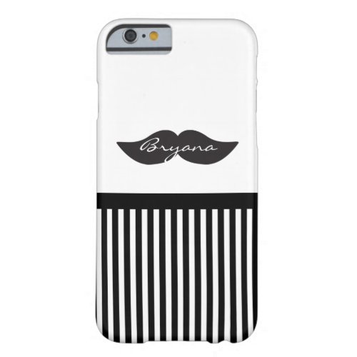 Mustache Black  White Striped Modern Phone Case