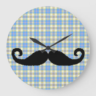 Mustache blanket large clock
