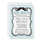Mustache Blue Chevron Baby Shower Invite