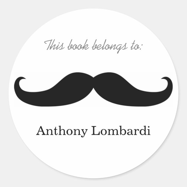 Mustache Bookplates (Front)