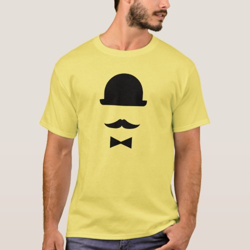 Mustache & Bowler Hat Pictogram T-Shirt Mustache Bowler Hat Pictogram T_Shirt