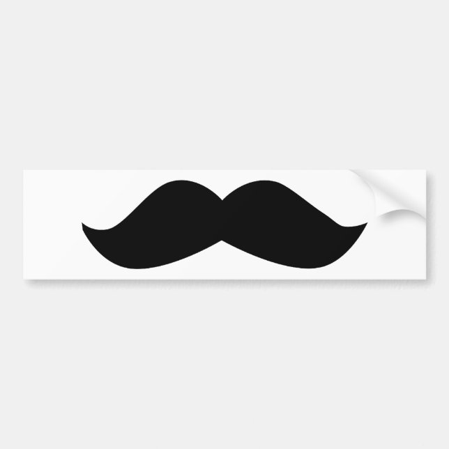 Mustache Bumper Sticker (Front)