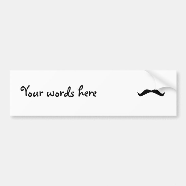 Mustache Bumper Sticker (Front)