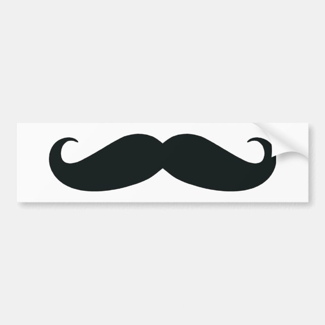 Mustache Bumper Sticker (Front)