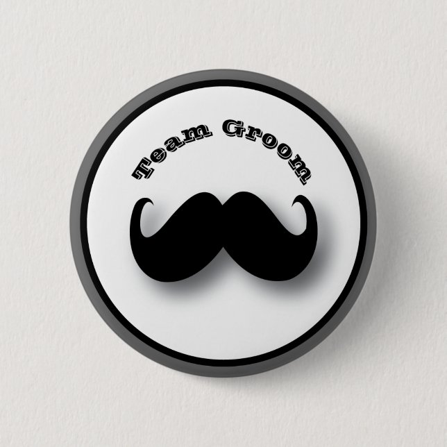 Mustache Button - Team Groom (Front)