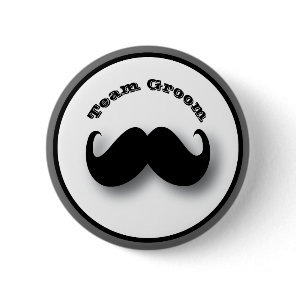 Mustache Button - Team Groom