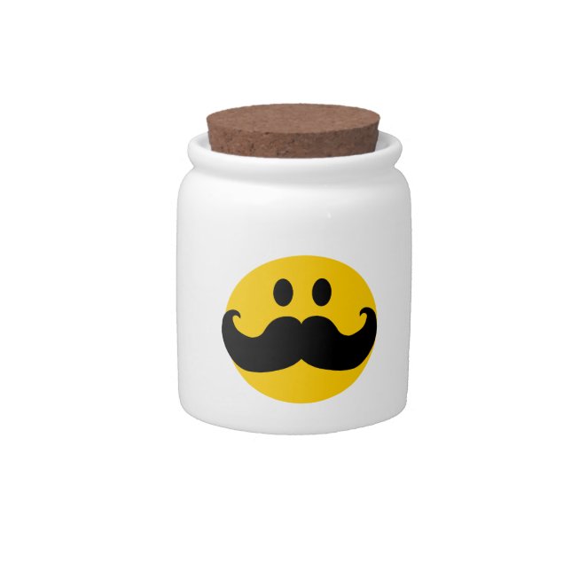 Mustache Candy Jar (Front)