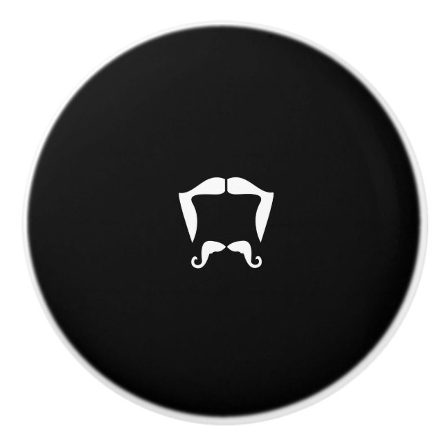 Mustache Ceramic Knob (Front)