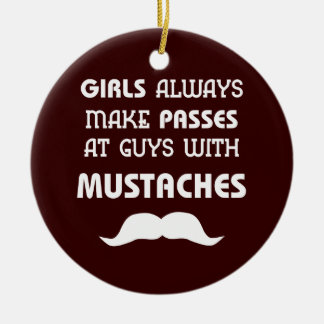 Mustache Ceramic Ornament