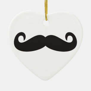 Mustache Ceramic Ornament