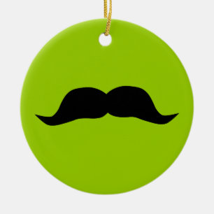 Mustache Ceramic Ornament