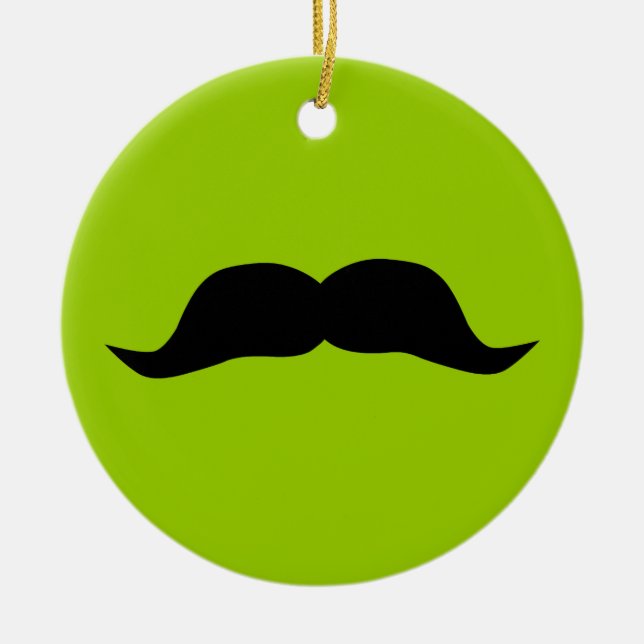 Mustache Ceramic Ornament (Front)