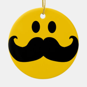Mustache Ceramic Ornament