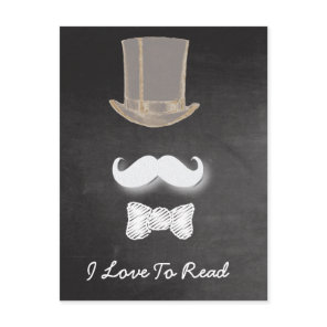 Mustache Chalk Design Postcard
