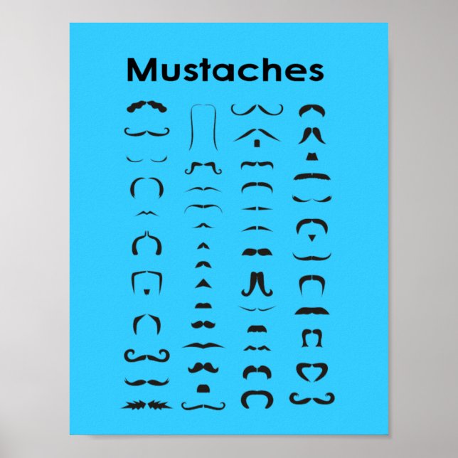 Mustache Chart Poster  Funny Gift (Front)