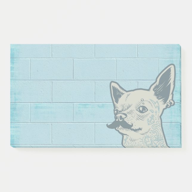 Mustache Chihuahua Graffiti Wall Post-it Notes (Front)