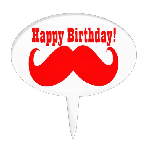 Mustache _ choose your own color _ cake topper