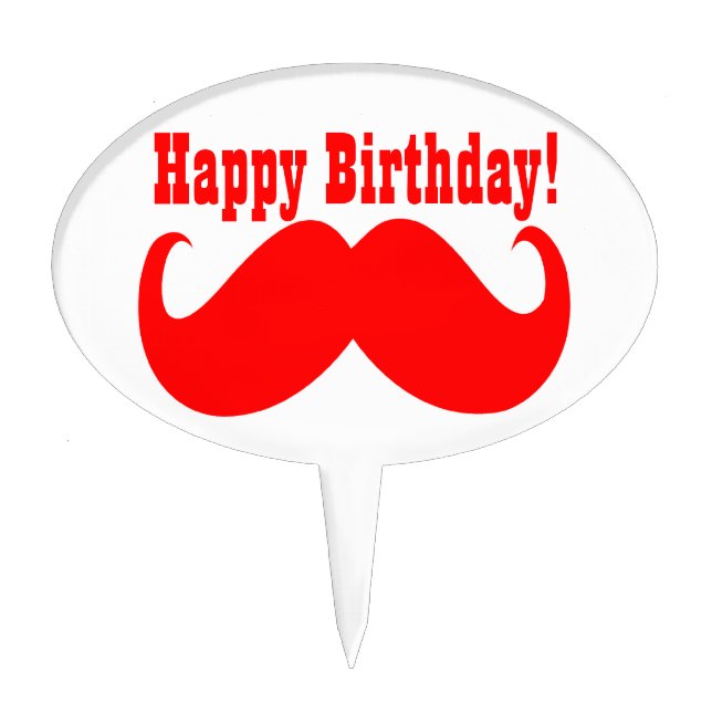 Mustache - choose your own color - cake topper (Front)