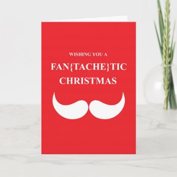Mustache Christmas Card by goldersbug at Zazzle