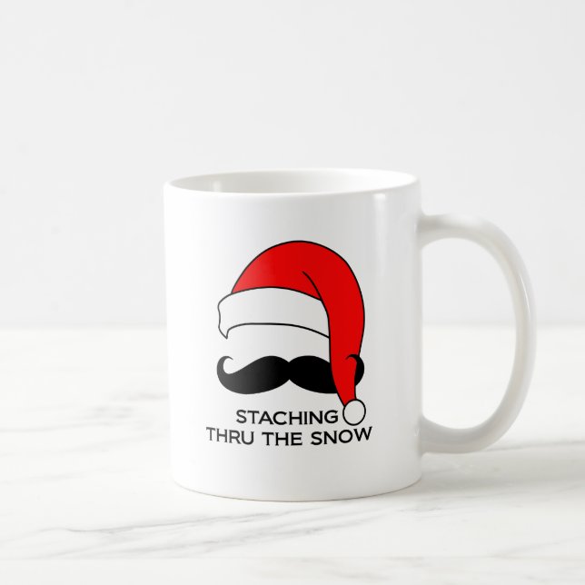 Mustache Christmas - Staching thru the snow Coffee Mug (Right)