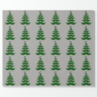 Moustache Wrapping Paper, Forest Green Wrapping Paper