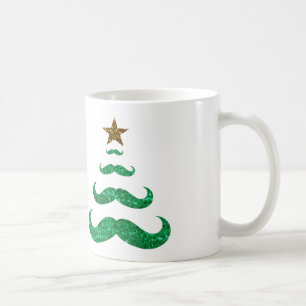 mustache christmas tree coffee mug