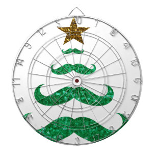 mustache christmas tree dartboard