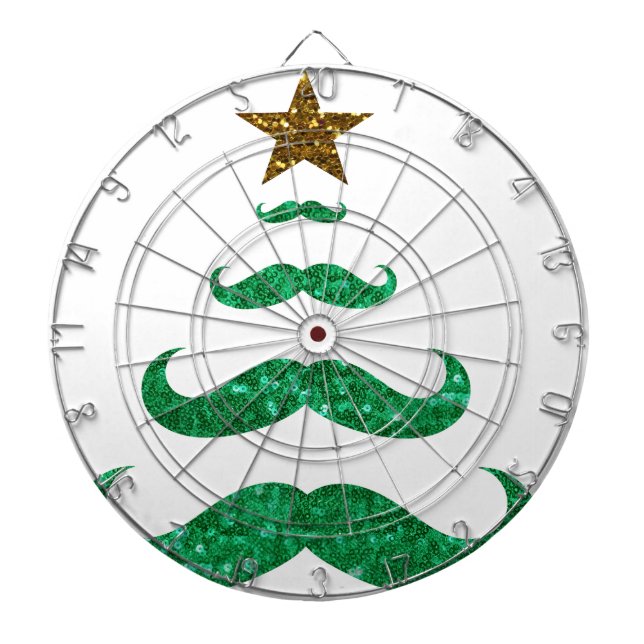 mustache christmas tree dartboard (Front)