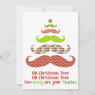 Mustache Christmas Tree - Holiday Card