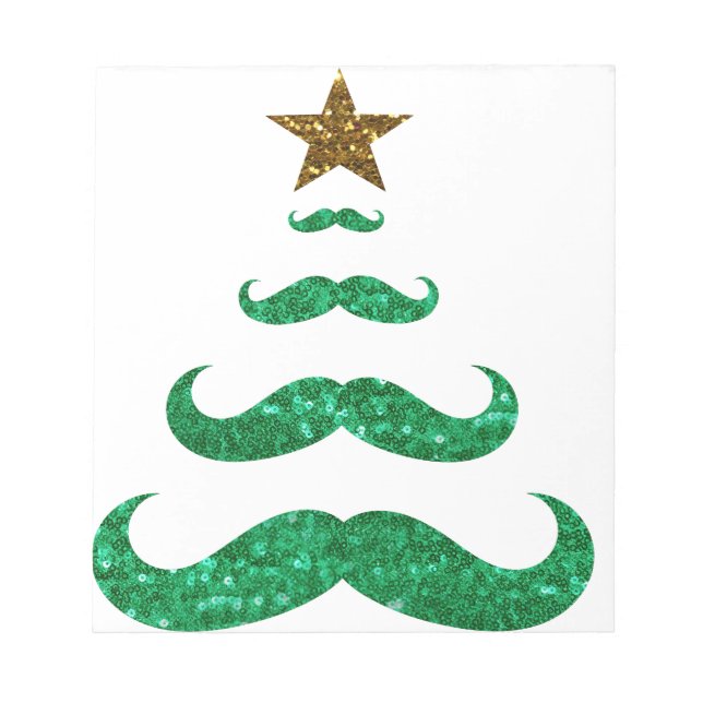 mustache christmas tree notepad (Front)