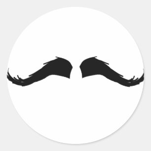 Mustache Classic Round Sticker