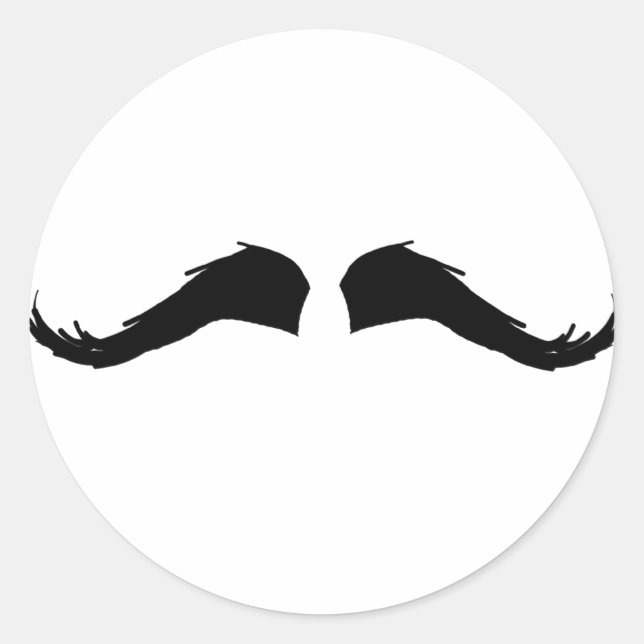 Mustache Classic Round Sticker (Front)