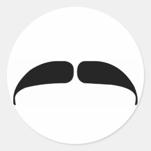   Mustache Classic Round Sticker