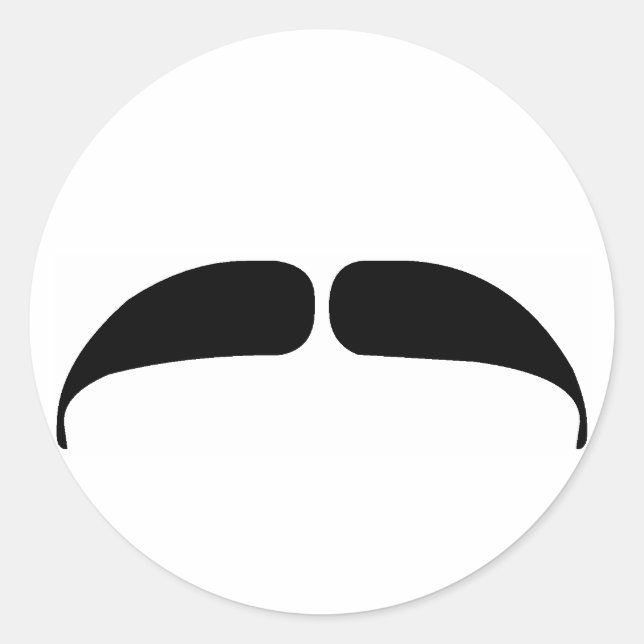   Mustache Classic Round Sticker (Front)