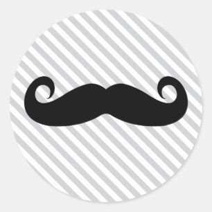 Mustache Classic Round Sticker