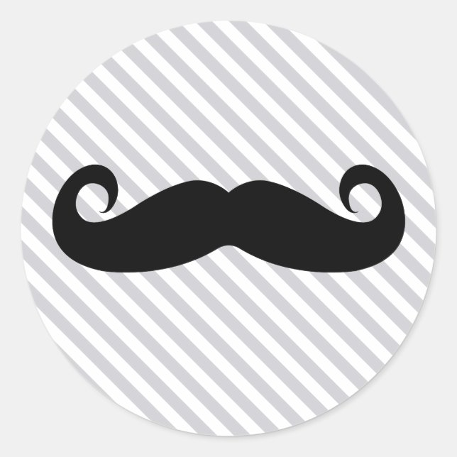 Mustache Classic Round Sticker (Front)