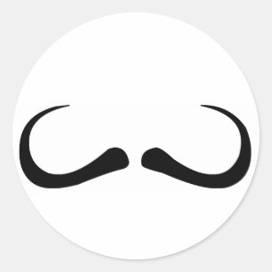   Mustache Classic Round Sticker
