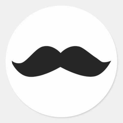 Mustache Classic Round Sticker