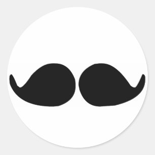 Mustache Classic Round Sticker