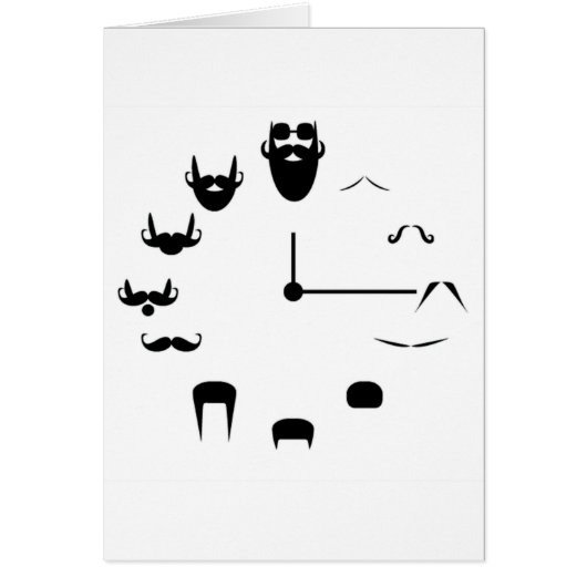 Mustache Clockface Cards (Front)