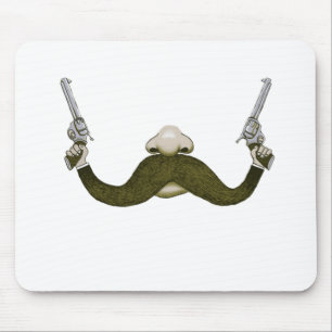 Mustache Cowboy Mouse Pad