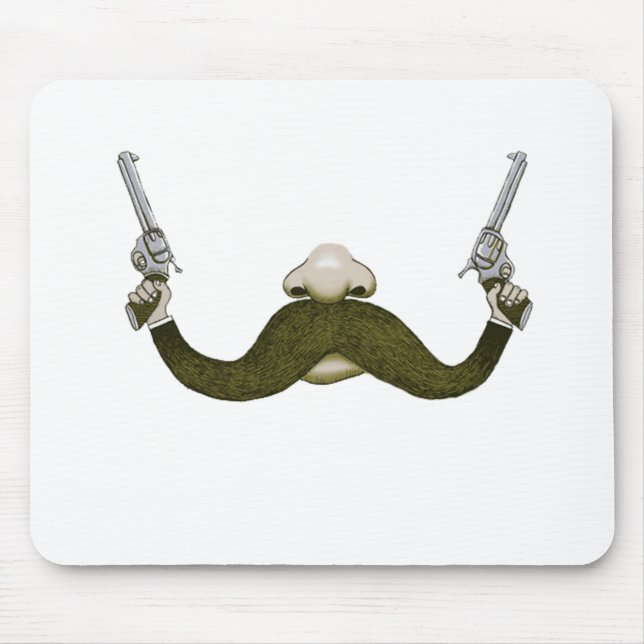Mustache Cowboy Mouse Pad (Front)