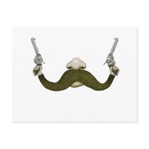 Mustache Cowboy Postcard