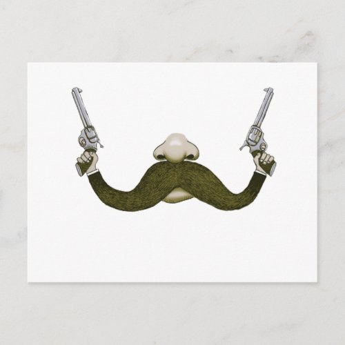 Mustache Cowboy Postcard