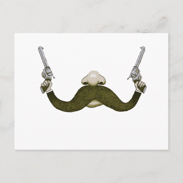 Mustache Cowboy Postcard (Front)